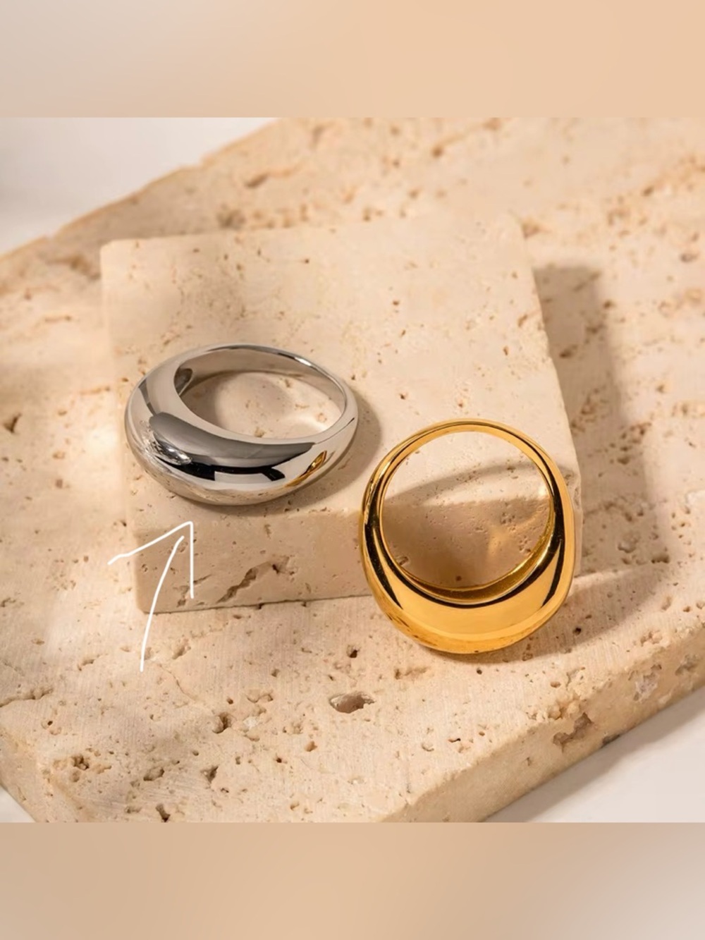 SIZE 7 | Chunky Stainless Steel Silver Dome Ring - Picture 5 of 7